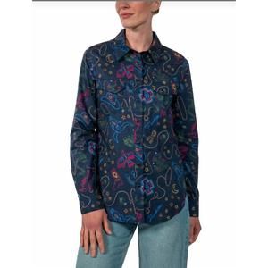 NEW PENDLETON women's the gambler top in blue